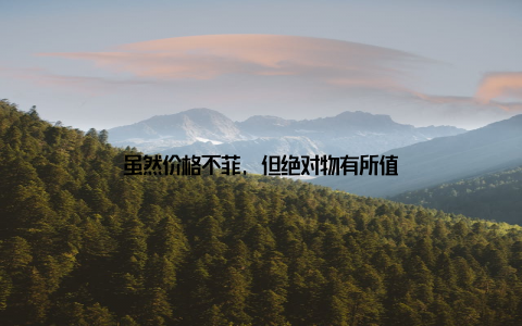 虽然价格不菲, 但绝对物有所值